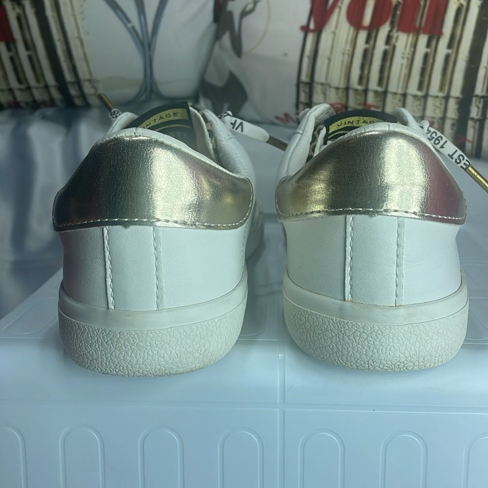 (B2) Havana Dina vintage sneakers with,leopard print and metallic gold, sz 8.5 - Picture 5 of 9